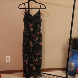 Kensie Black Floral High-Low Dress
